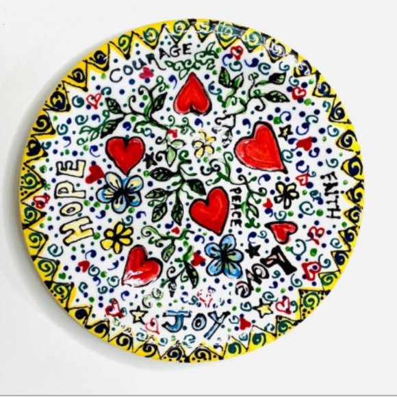 Ceramic Decorative Plate Whimsical Inspirational 💓 - Picture 1 of 7